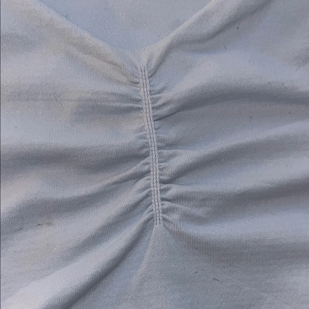 Garage Blue Cap Sleeve Ruched Bodysuit - Picture 2 of 3